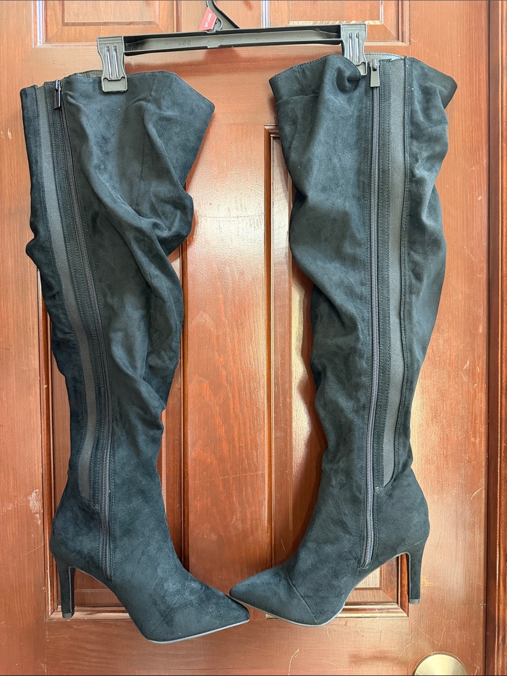 Torrid Black Over-the-Knee Heeled Boots - Women's Tall Slouch Boots - Picture 3 of 4
